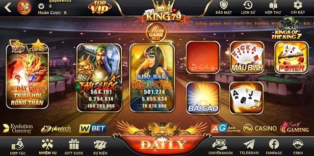 Hệ thống trò chơi tại King79 fun đa dạng gameplay