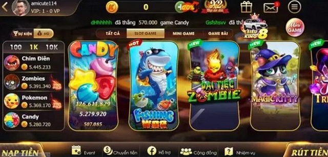 Giao diện của cổng game King86 vin