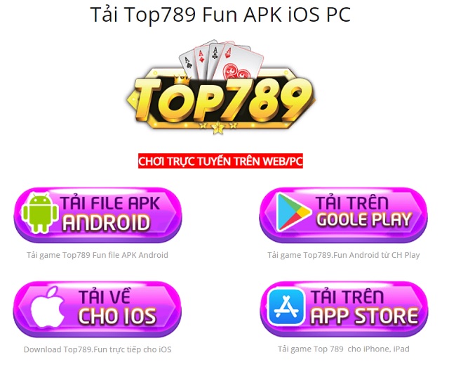 Hướng dẫn tải Top789 fun cho điện thoại iOS và Android