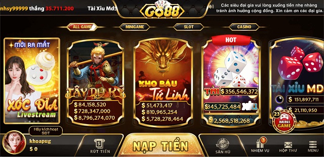 Đánh giá giao diện của cổng game Vipgo88 club