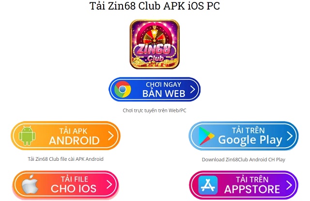 Hướng dẫn tải Zin68 club cho điện thoại iOS và Android