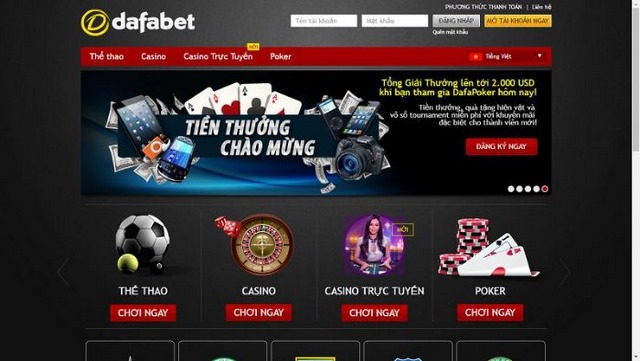 Dafabet là nơi cung cấp rất nhiều sản phẩm giải trí hấp dẫn như cá cược thể thao, sòng bài trực tuyến, slot game và xổ số. 