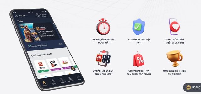 App cá độ bóng đá M88 dành cho điện thoại
